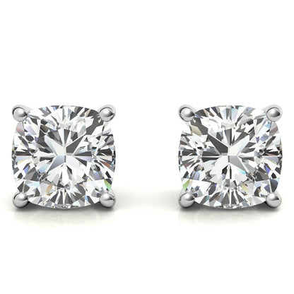 2.00 CTW Lab Created Moissanite Round Stud Earrings in Sterling Silver - 6mm Stones-1