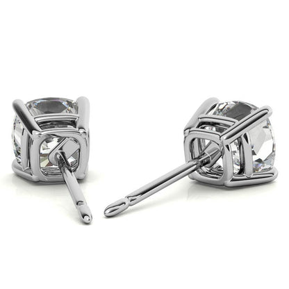 2.00 CTW Lab Created Moissanite Round Stud Earrings in Sterling Silver - 6mm Stones-3