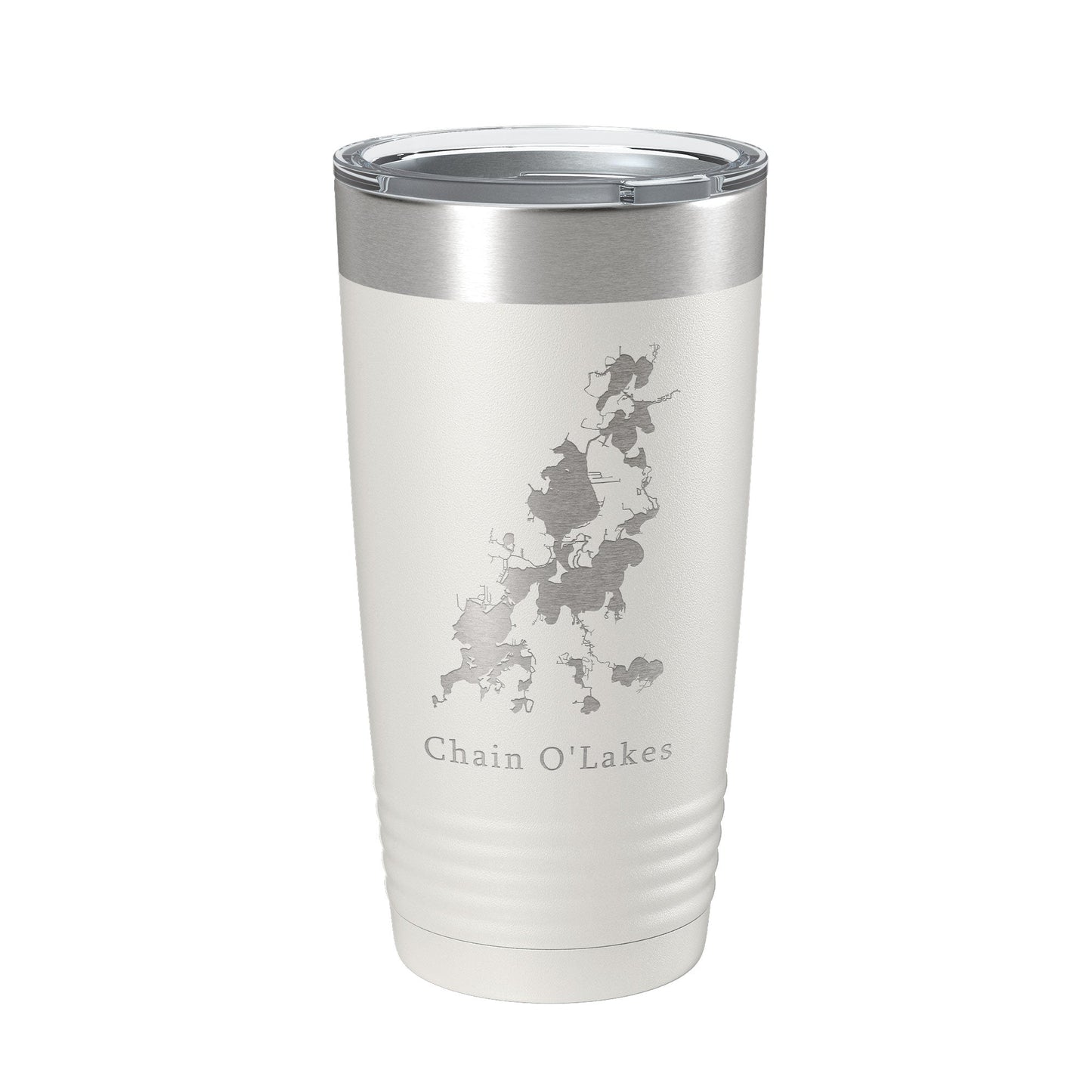 Fox River Chain O'Lakes Map Tumbler Travel Mug Insulated Laser Engraved Coffee Cup Illinois 20 oz-1