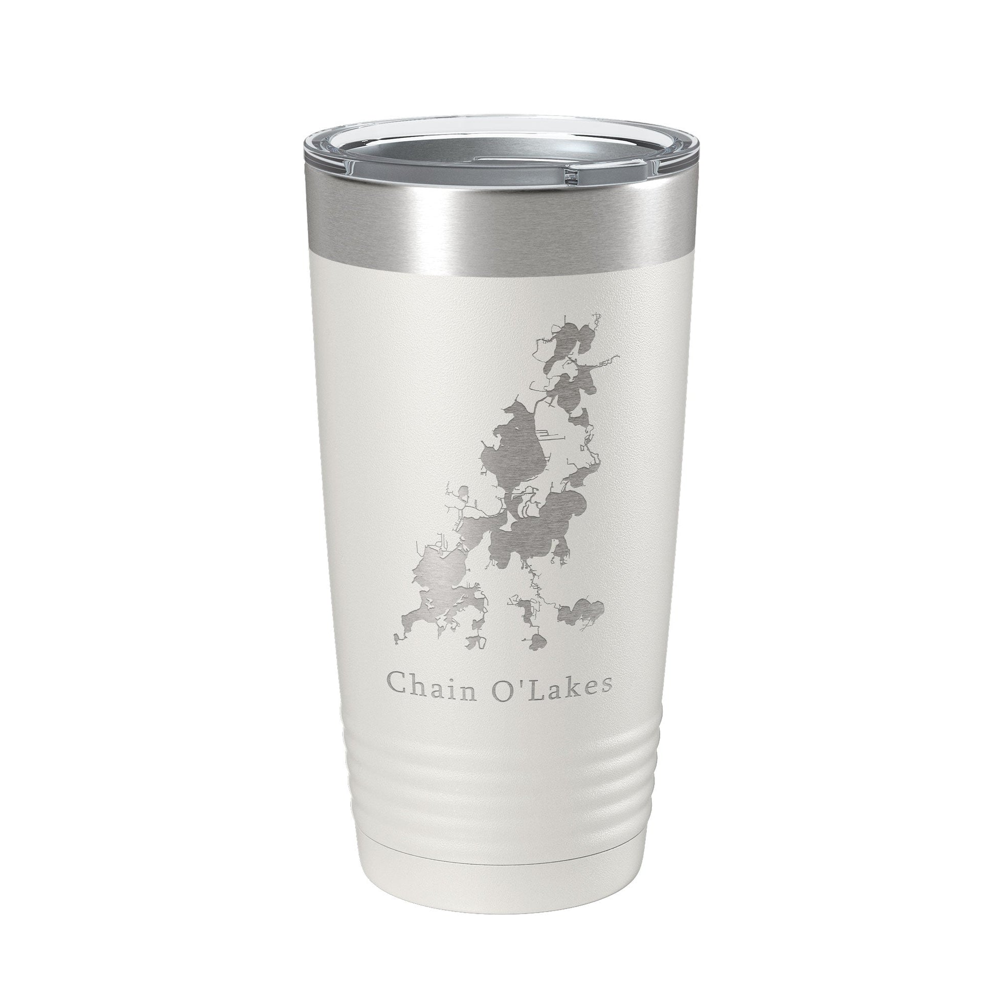 Fox River Chain O'Lakes Map Tumbler Travel Mug Insulated Laser Engraved Coffee Cup Illinois 20 oz-1