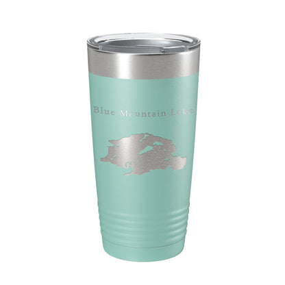 Blue Mountain Lake Map Tumbler Travel Mug Insulated Laser Engraved Coffee Cup New York 20 oz-12
