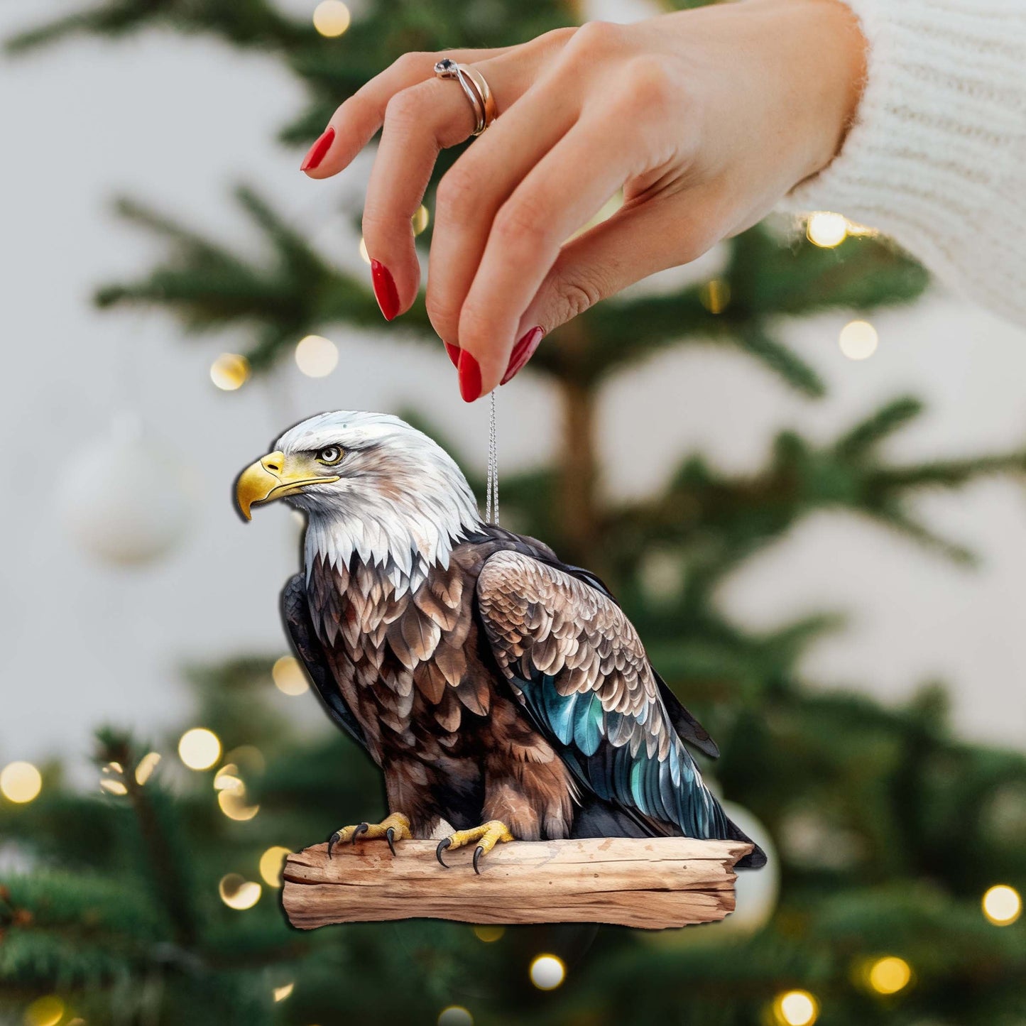 Bald Eagle Wooden Ornaments by G.Debrekht - Wildlife Holiday Decor - 8710101-2-4