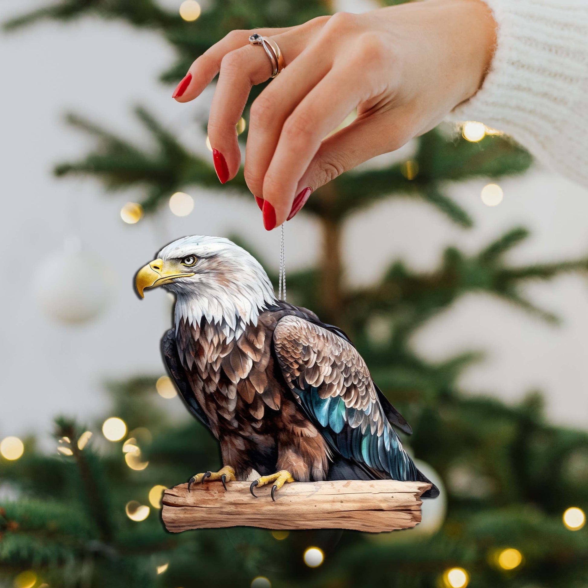 Bald Eagle Wooden Ornaments by G.Debrekht - Wildlife Holiday Decor - 8710101-2-4