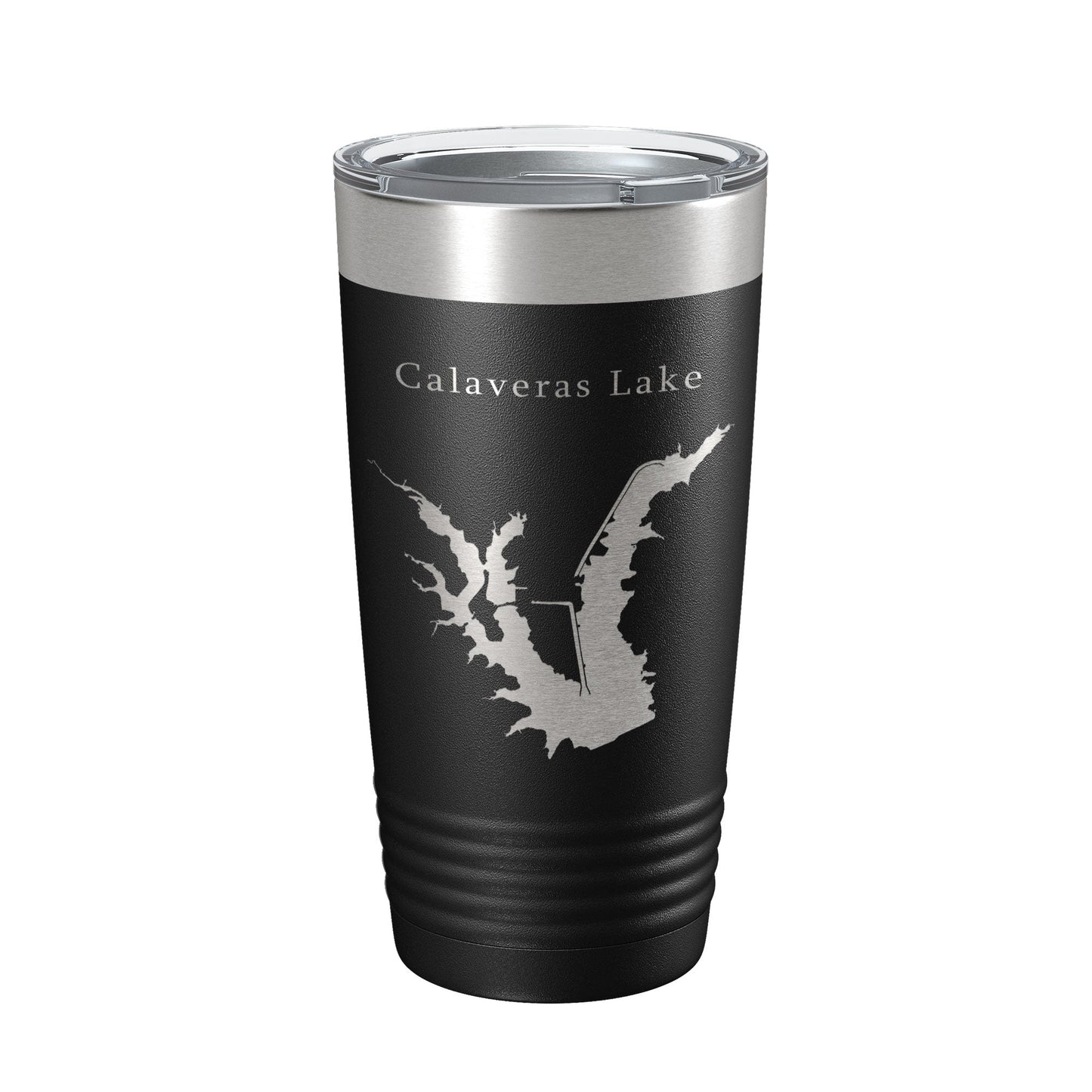 Calaveras Lake Map Tumbler Travel Mug Insulated Laser Engraved Coffee Cup Texas 20 oz-0