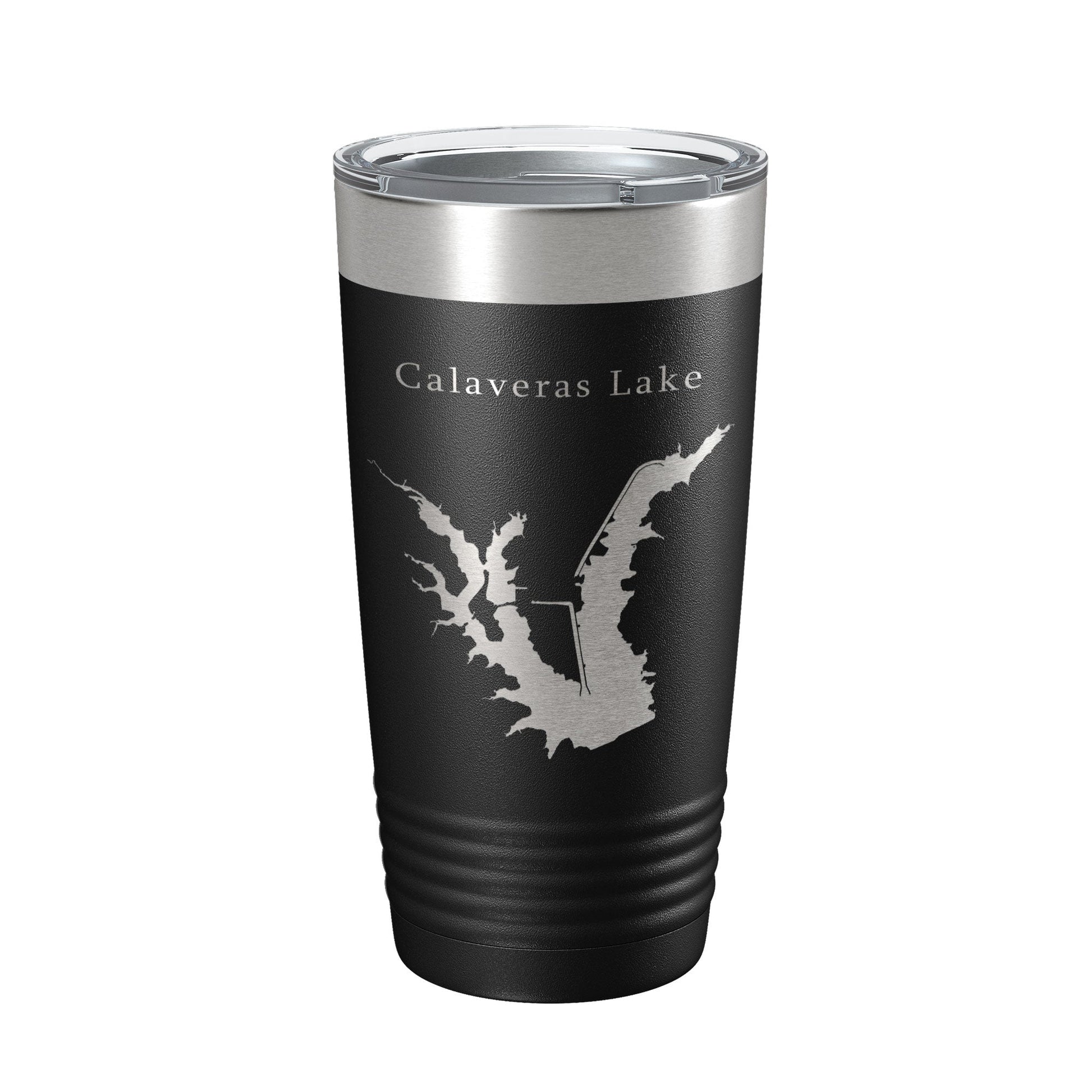 Calaveras Lake Map Tumbler Travel Mug Insulated Laser Engraved Coffee Cup Texas 20 oz-0