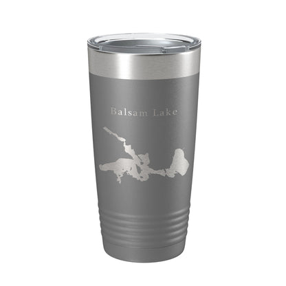 Balsam Lake Map Tumbler Travel Mug Insulated Laser Engraved Coffee Cup Wisconsin 20 oz-16