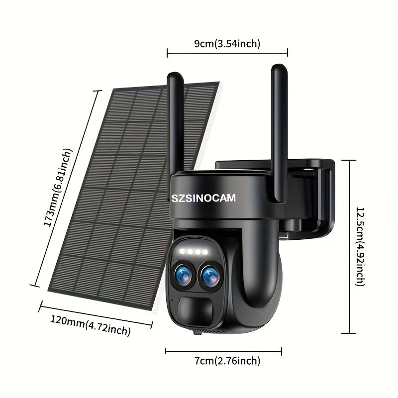 Dual-Lens Solar Security Camera with 8X Zoom-2