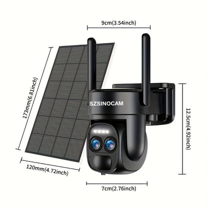 Dual-Lens Solar Security Camera with 8X Zoom-2