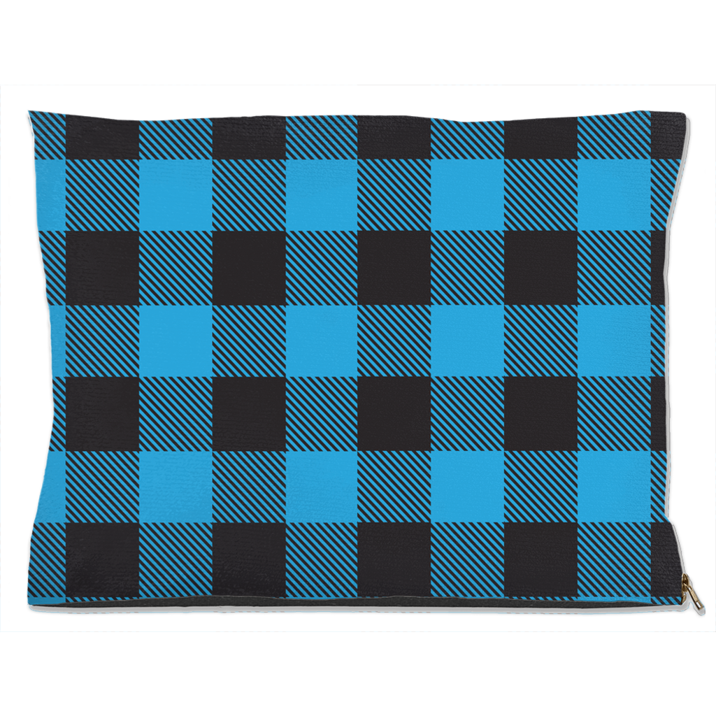 Buffalo Plaid Blue Dog Bed-2