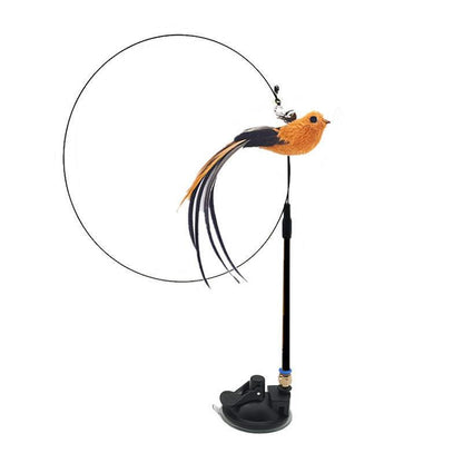 Feather Frenzy Cat Teaser: Extendable Steel Wire Rod With Suction Cup-17