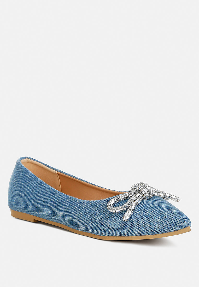 Ellerby Embellished Bow Detail Ballet Flats-4