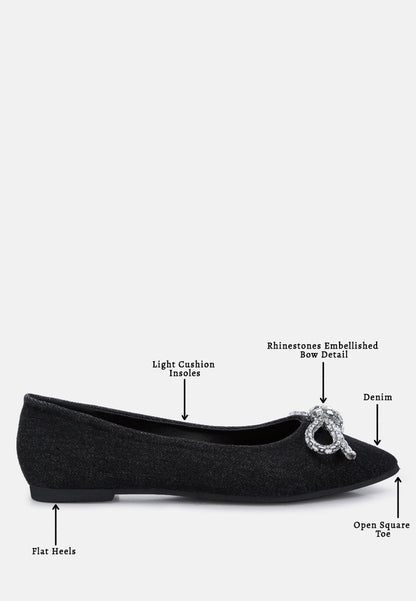 Ellerby Embellished Bow Detail Ballet Flats-3