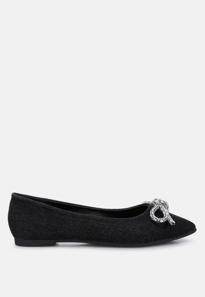 Ellerby Embellished Bow Detail Ballet Flats-5