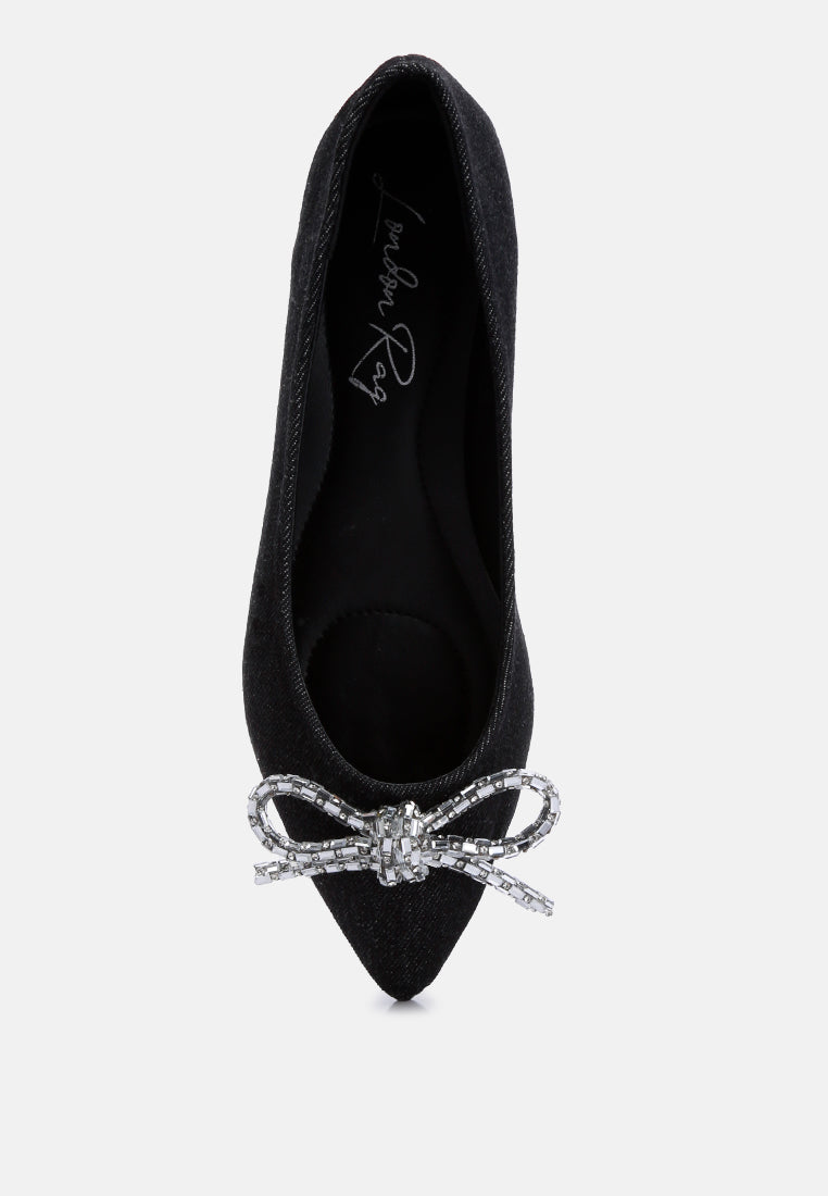 Ellerby Embellished Bow Detail Ballet Flats-1