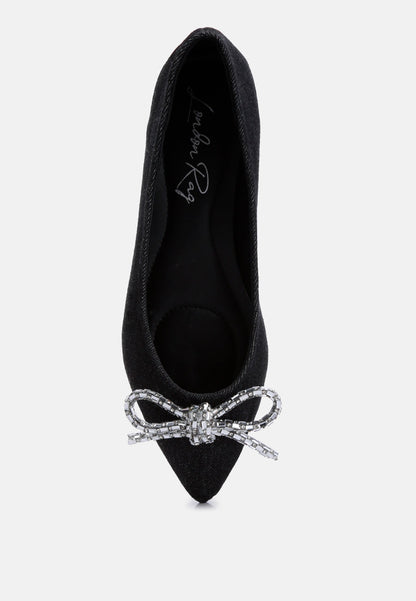 Ellerby Embellished Bow Detail Ballet Flats-1