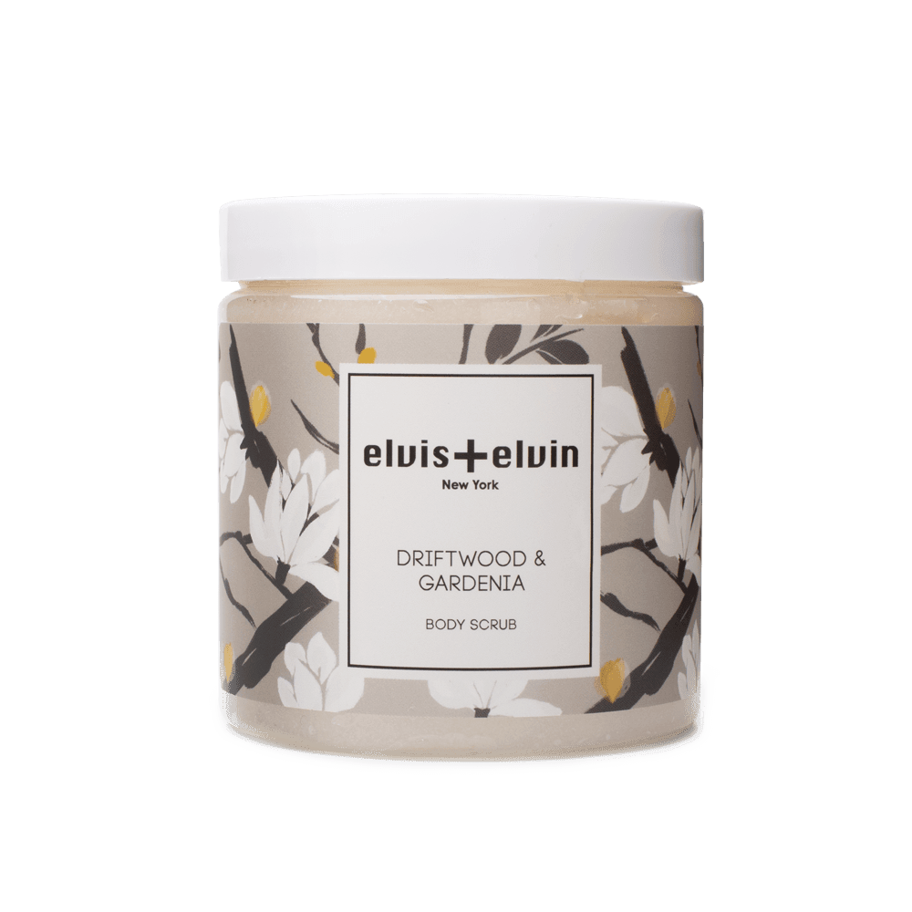 elvis+elvin Driftwood & Gardenia Blend Body Scrub with Dead Sea Salt 300ml-0