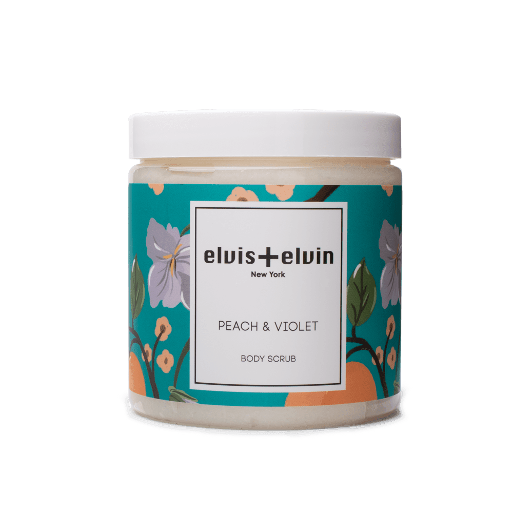 elvis+elvin Peach & Violet Body Scrub with Dead Sea Salt 300ml-0