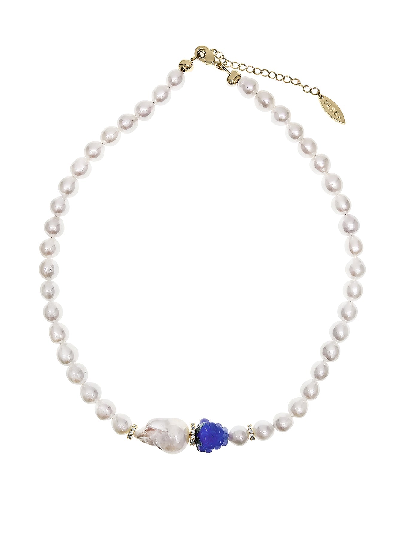 Freshwater Pearls With Blue Raspberry Necklace PN031-1