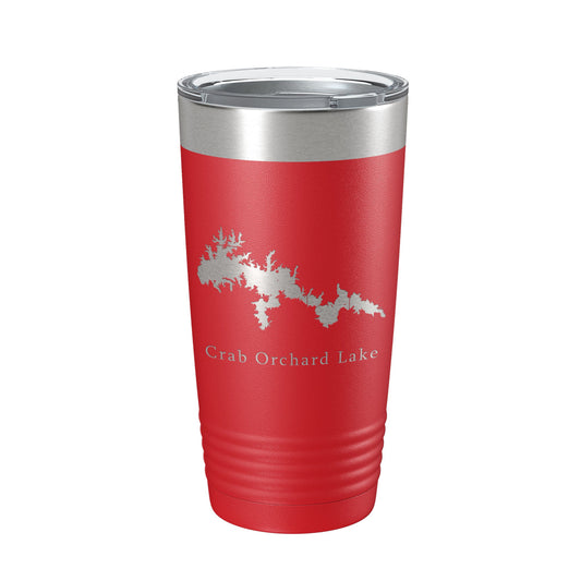 Crab Orchard Lake Map Tumbler Travel Mug Insulated Laser Engraved Coffee Cup Illinois 20 oz-10