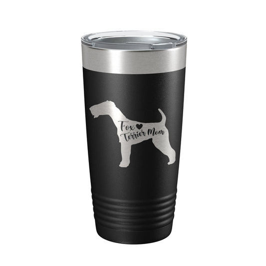 Fox Terrier Mom Tumbler Dog Travel Mug Gift Insulated Laser Engraved Coffee Cup 20 oz-0