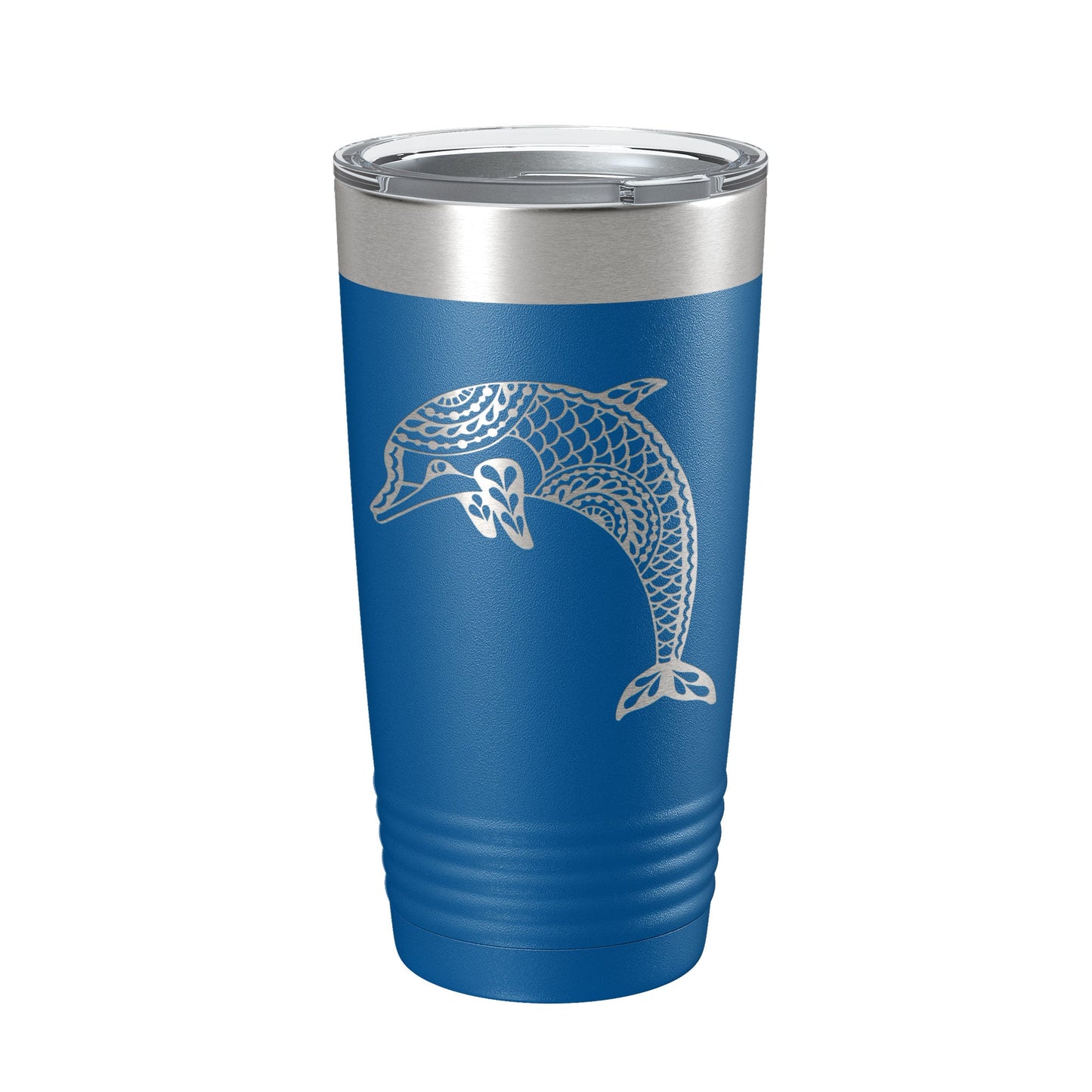 Dolphin Tumbler Zentangle Travel Mug Insulated Laser Engraved Coffee Cup 20 oz-6