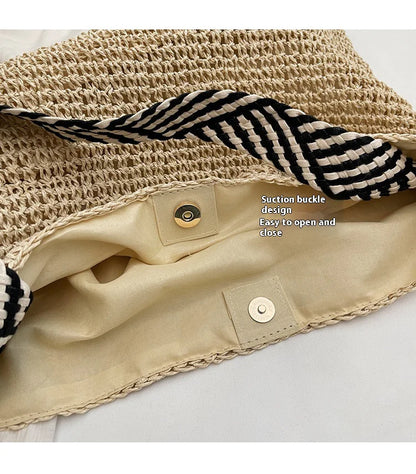 Summer Straw Shoulder Bag – Large Capacity