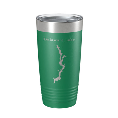 Delaware Lake Map Tumbler Travel Mug Insulated Laser Engraved Coffee Cup Ohio 20 oz-9