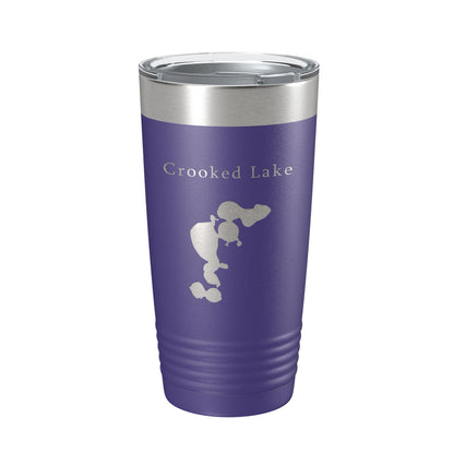 Crooked Lake Map Tumbler Travel Mug Insulated Laser Engraved Coffee Cup Florida 20 oz-15