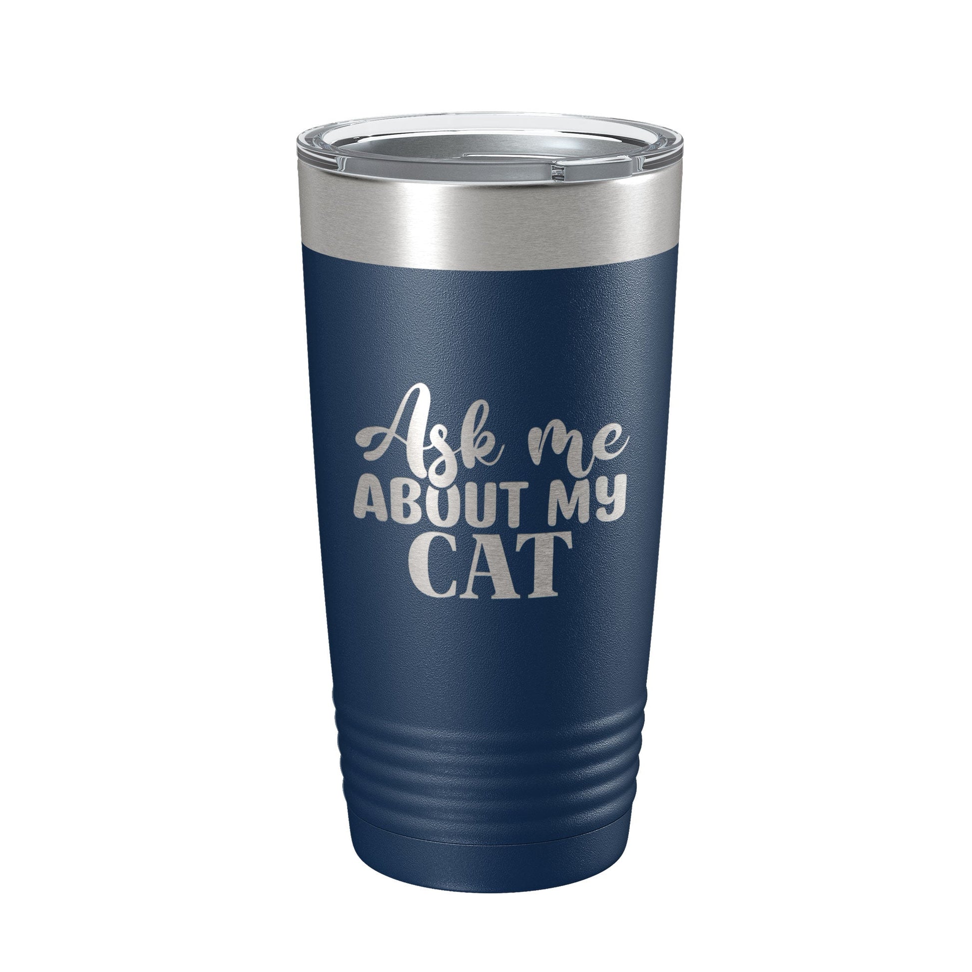 Ask Me About My Cat Tumbler Travel Mug Funny Cat Lover Gift Insulated Laser Engraved Coffee Cup 20 oz-2