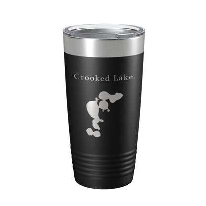 Crooked Lake Map Tumbler Travel Mug Insulated Laser Engraved Coffee Cup Florida 20 oz-0