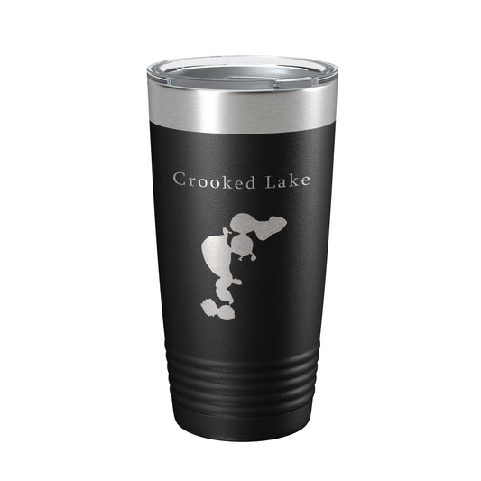Crooked Lake Map Tumbler Travel Mug Insulated Laser Engraved Coffee Cup Florida 20 oz-0