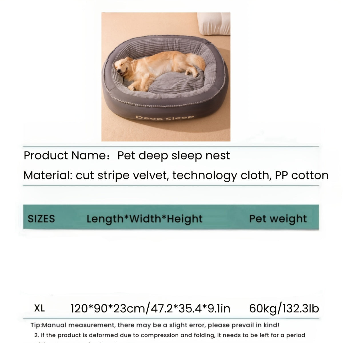 Dog Bed Cushion with Soft, Warm & Durable-3
