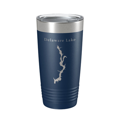 Delaware Lake Map Tumbler Travel Mug Insulated Laser Engraved Coffee Cup Ohio 20 oz-2