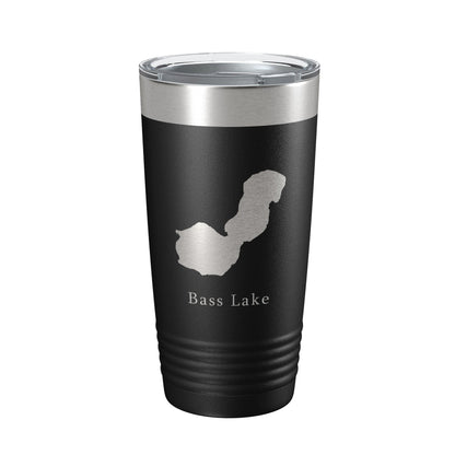 Bass Lake Map Tumbler Travel Mug Insulated Laser Engraved Coffee Cup Indiana 20 oz-0