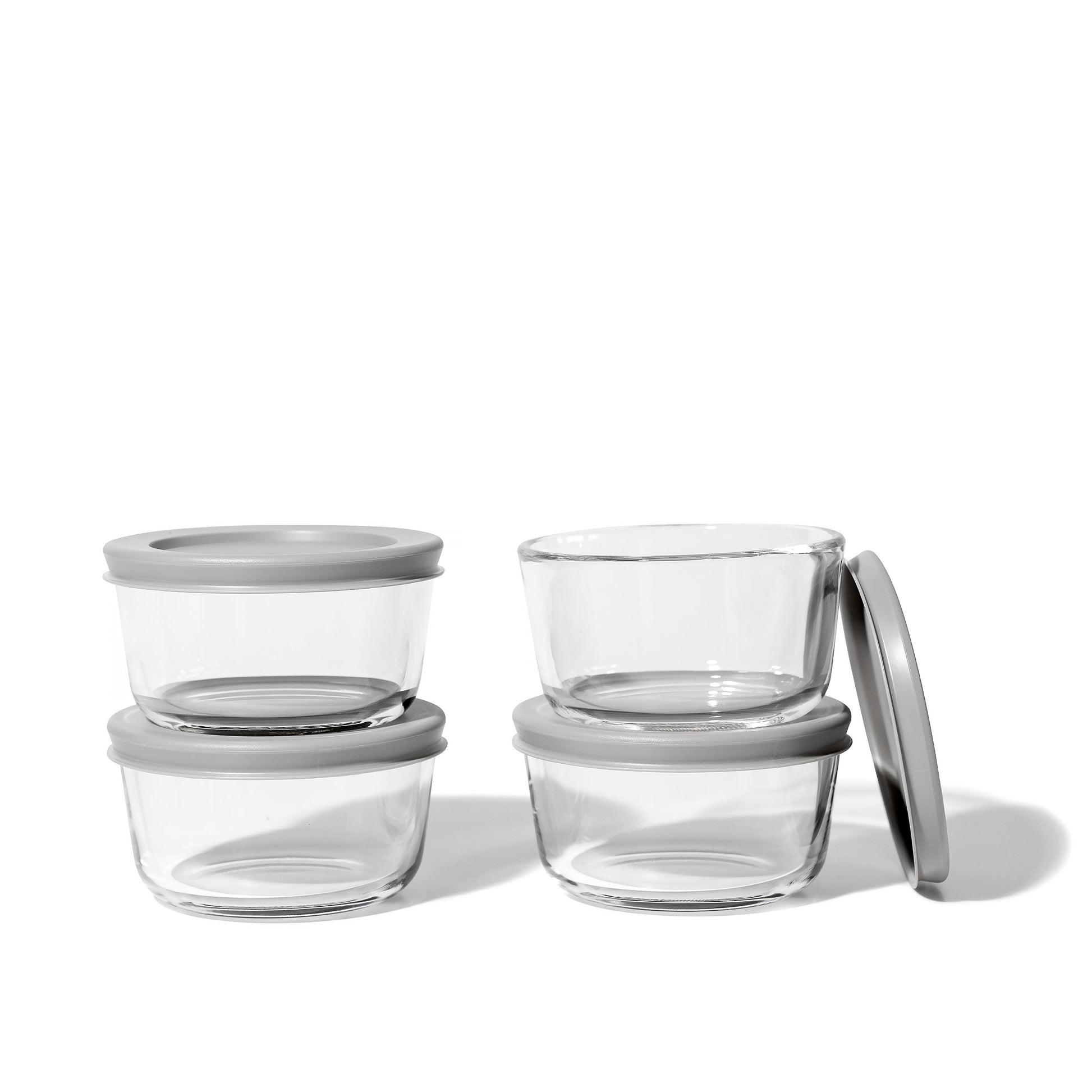 Glass Food Storage Containers - 8 Piece 1 Cup Set (4 Containers + 4 Lids)-1
