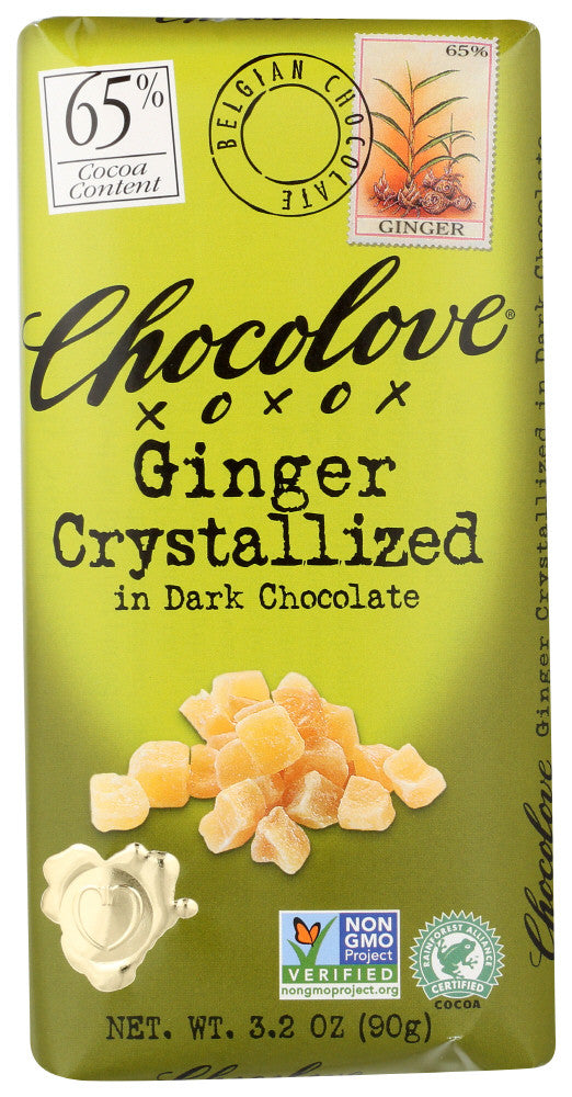 Chocolove Dark Chocolate Bar Crystallized Ginger (12x3.2 Oz)-0