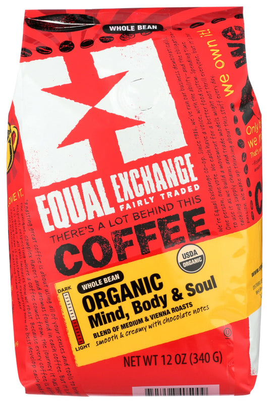 Equal Exchange Mind & Soul Whole Bean Coffee (6x12 Oz)-0