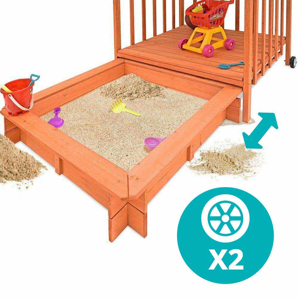 Fa játszóház homokozóval és árnyékoló tetővel-2