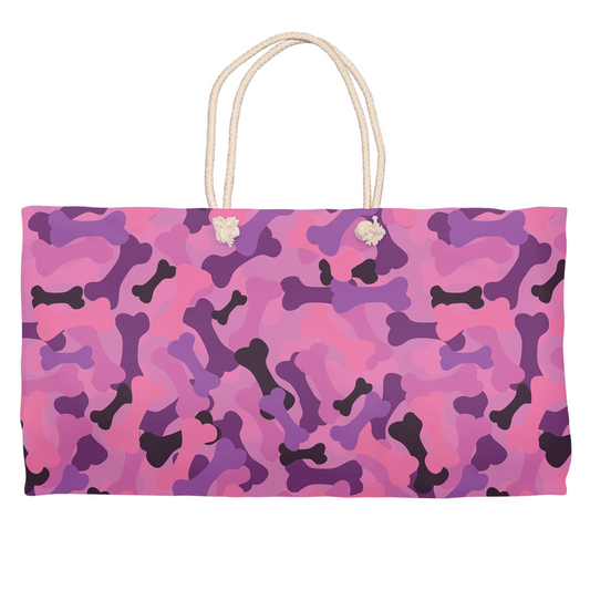 Camo Bone Pink Weekender Tote-0