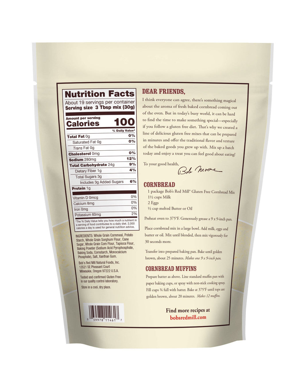 BOBS CORNBREAD MIX GF ( 4 X 20 OZ   )-1