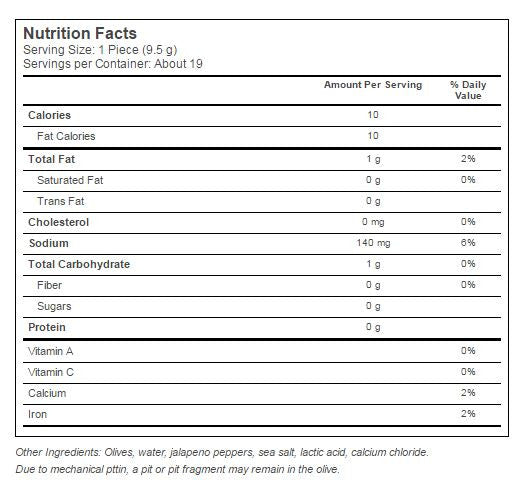 Jeff's Naturals Jalapeno Stfd Olives (6x7.5OZ )-1