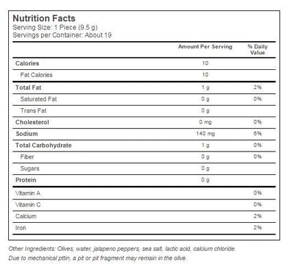 Jeff's Naturals Jalapeno Stfd Olives (6x7.5OZ )-1