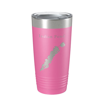 Indian Pond Tumbler Lake Map Travel Mug Insulated Laser Engraved Coffee Cup Maine 20 oz-11