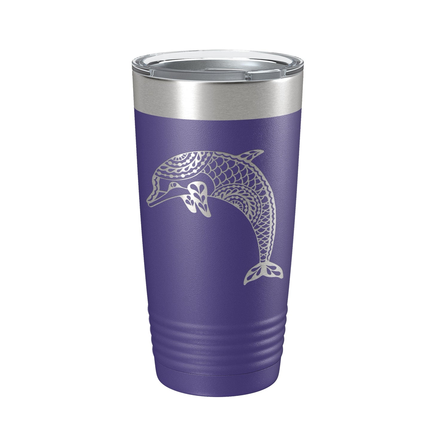 Dolphin Tumbler Zentangle Travel Mug Insulated Laser Engraved Coffee Cup 20 oz-15