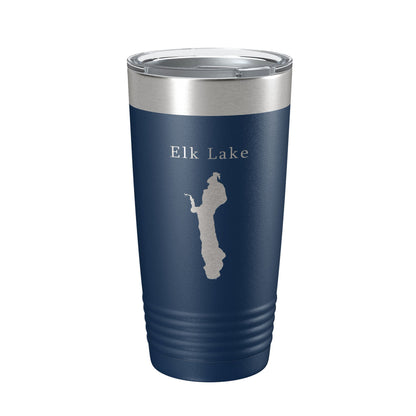 Elk Lake Map Tumbler Travel Mug Insulated Laser Engraved Coffee Cup Michigan 20 oz-2