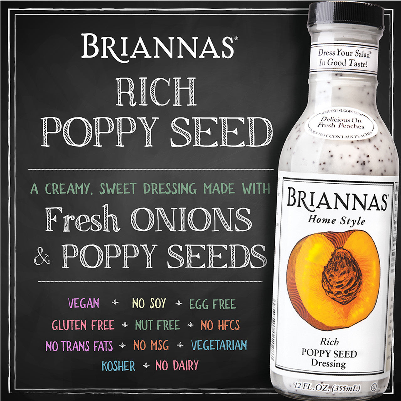 Brianna's Home Style Salad DressingRich Poppy Seed (6x12Oz)-3