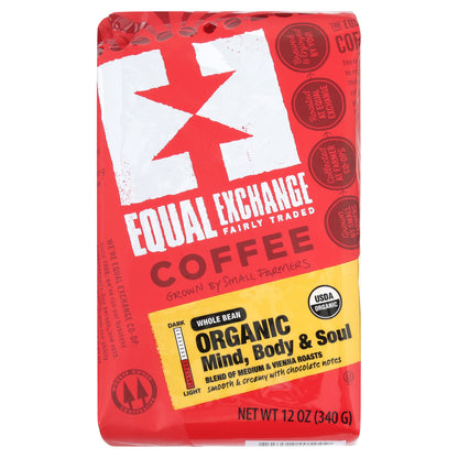 Equal Exchange Mind & Soul Whole Bean Coffee (6x12 Oz)-4