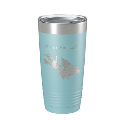 Columbus Lake Map Tumbler Travel Mug Insulated Laser Engraved Coffee Cup Mississippi 20 oz-13