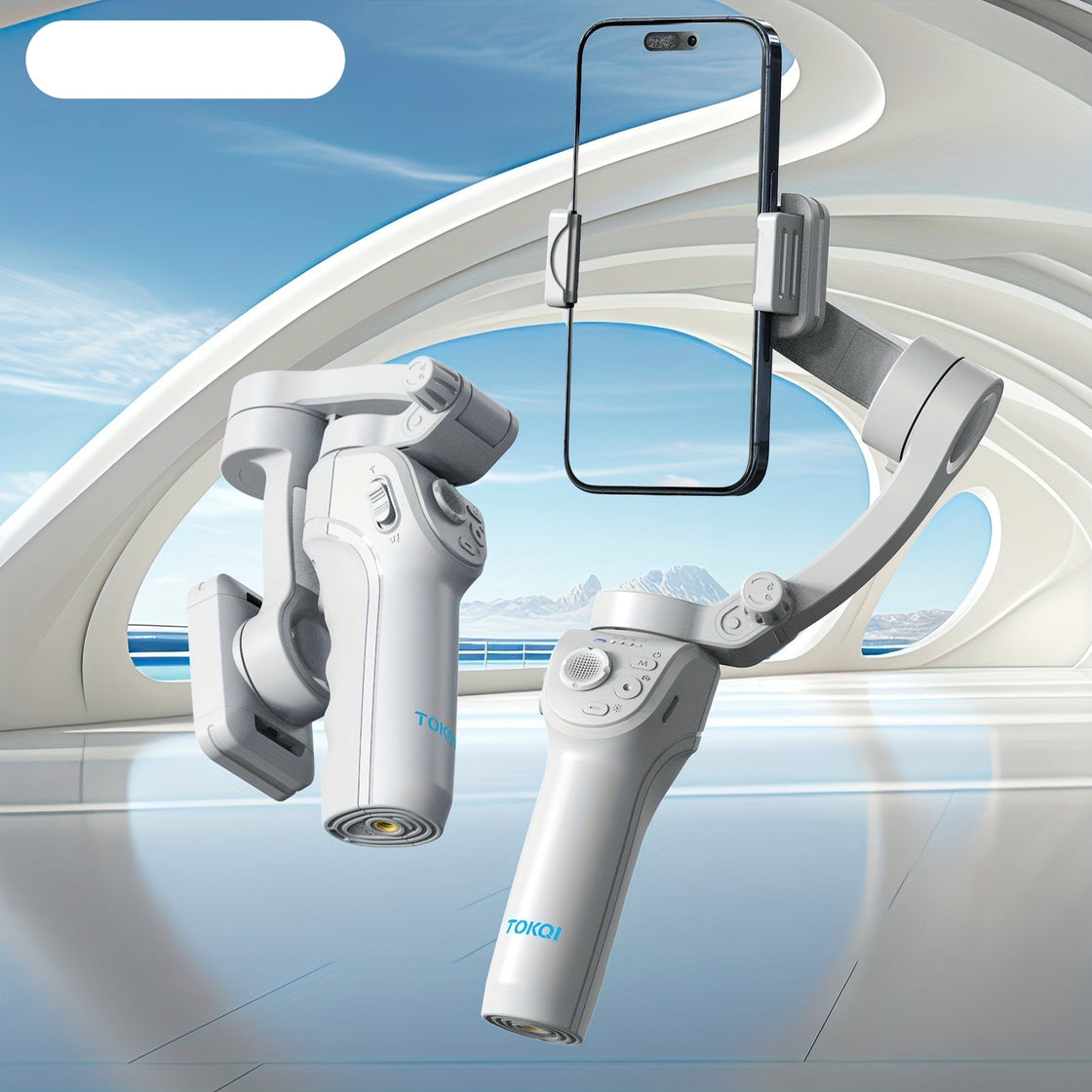 NNETM 3-Axis Selfie Stick Stabilizer with LED & Face Tracking-2