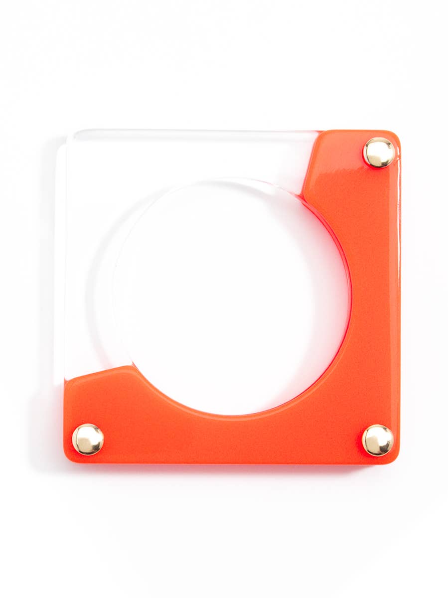 Acrylic Resin Square Bangle - ORANGE-0